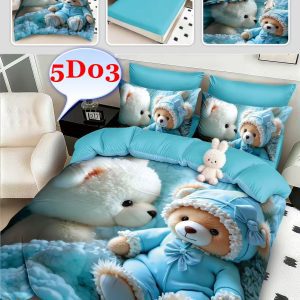 Lenjerie de pat Finet 6 piese cu ELASTIC cod-5D03