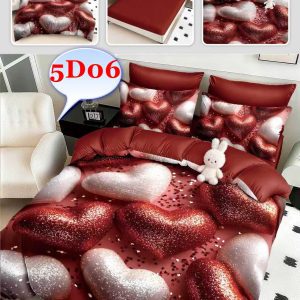 Lenjerie de pat Finet 6 piese cu ELASTIC cod-5D06