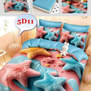 Lenjerie de pat Finet 6 piese cu ELASTIC cod-5D11